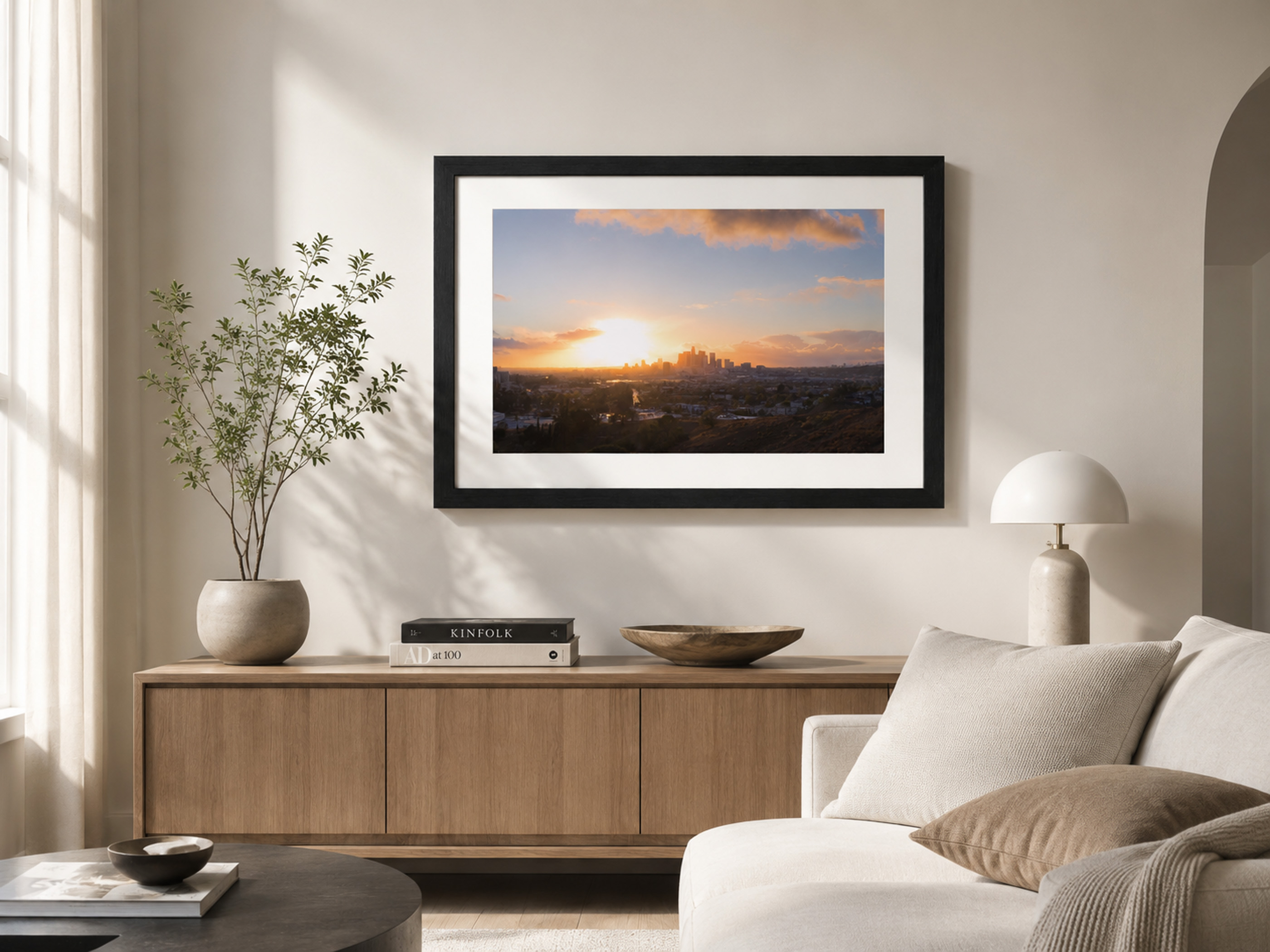 Echos of Los Angeles fine art print displayed in a room