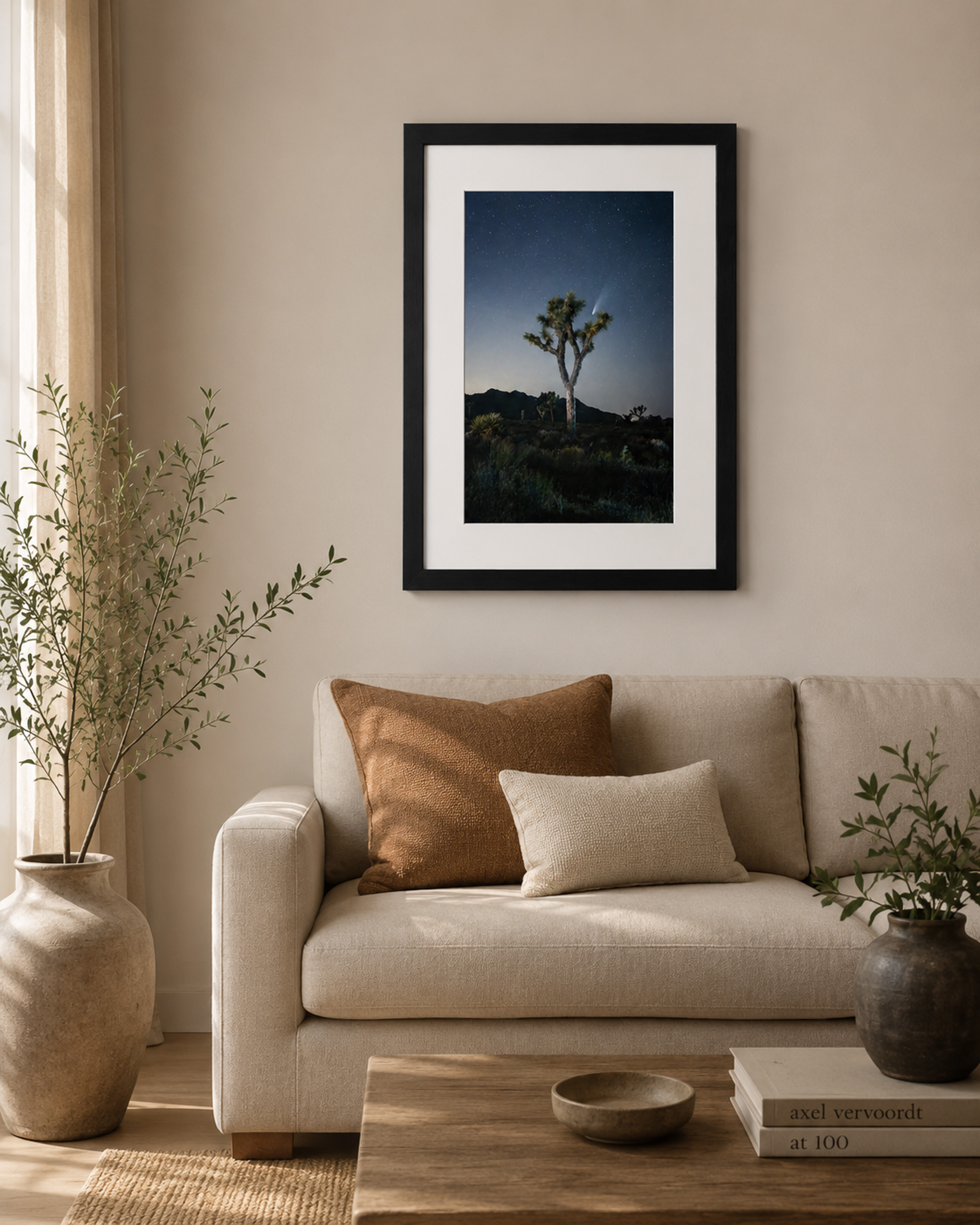 Nocturne fine art print displayed in a room
