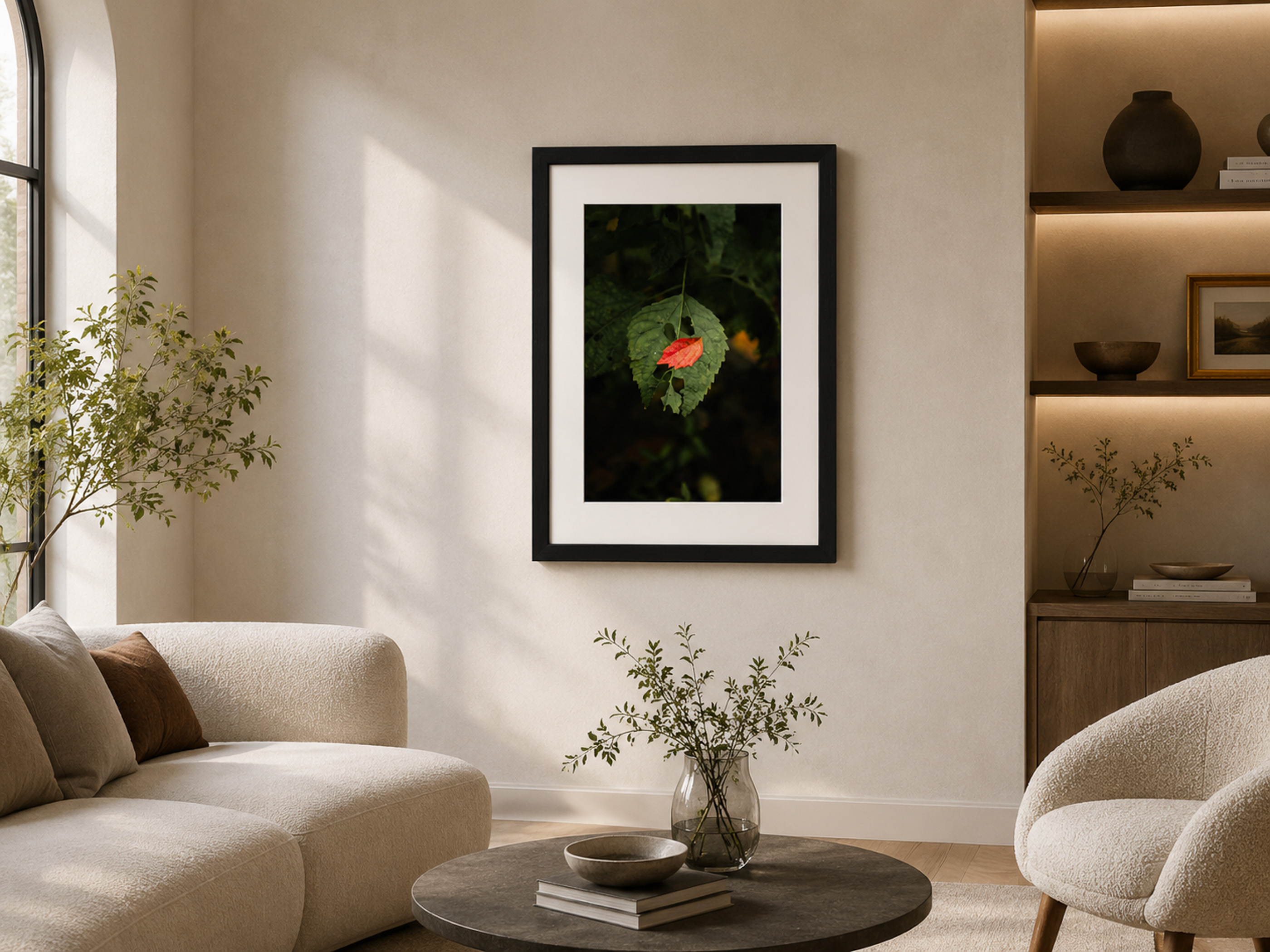 Shapes of Nature fine art print displayed in a room